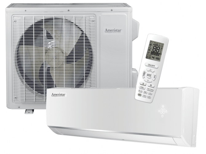 Thermopompe en promotion de marque Améristar SIMPLE ZONE MINI-SPLIT disponible chez Climatisation Sansoucy dans la région de Granby et Saint-Césaire, installation incluent avec un système de Thermopompe